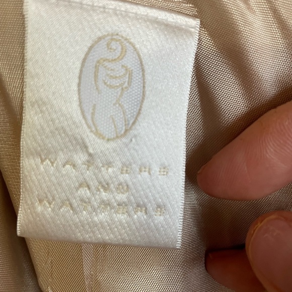 Watters & Watters 100% Silk Dress with Cap, Size 4 ,Champagne Vintage 90… - Picture 6 of 7